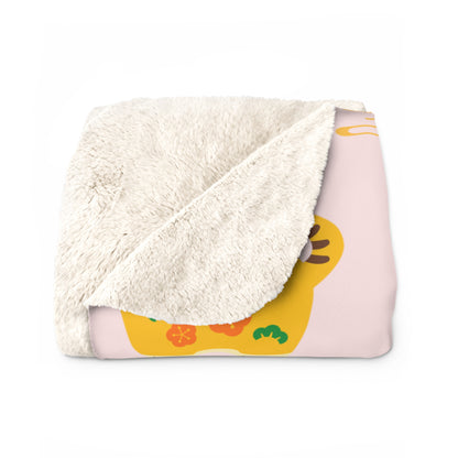 Year of the Tiger Sherpa Fleece Blanket - Baby Pink