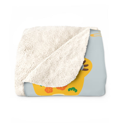 Year of the Tiger Sherpa Fleece Blanket - Baby Blue