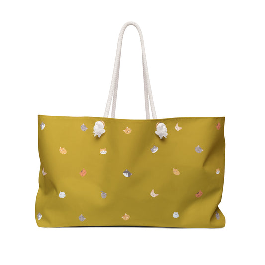 Tokyo Blanc Neko (Cat) Weekender Bag - Mustard