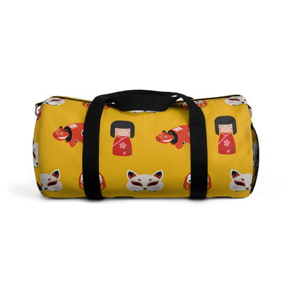 Japanese Trinkets Duffel Bag - Yellow