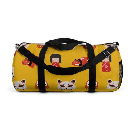 Japanese Trinkets Duffel Bag - Yellow