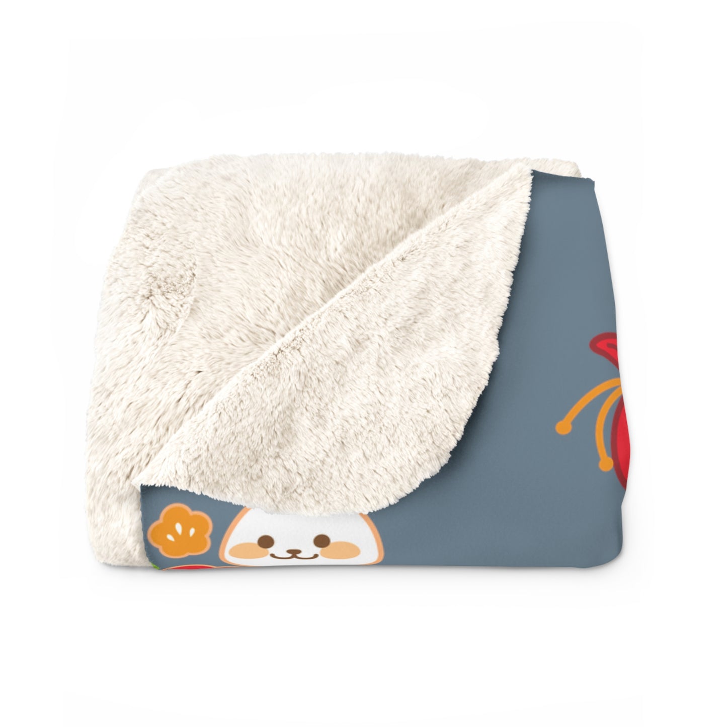 Year of the Rabbit Sherpa Fleece Blanket - Blue Prince