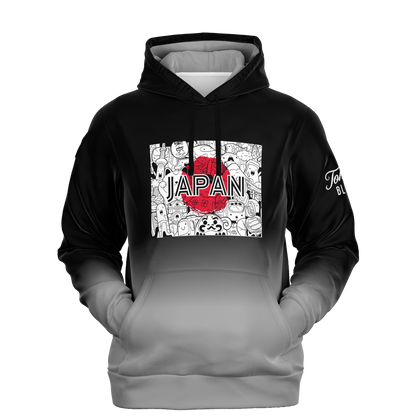 All Things Japan Graphic Print Hoodie - Black + Gray