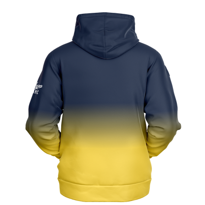 Tokyo Stacked Quad Print Hoodie - Navy + Yellow