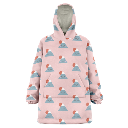 Kawaii Mt. Fuji All Over Print Snug Hoodie - Ichigo Pink