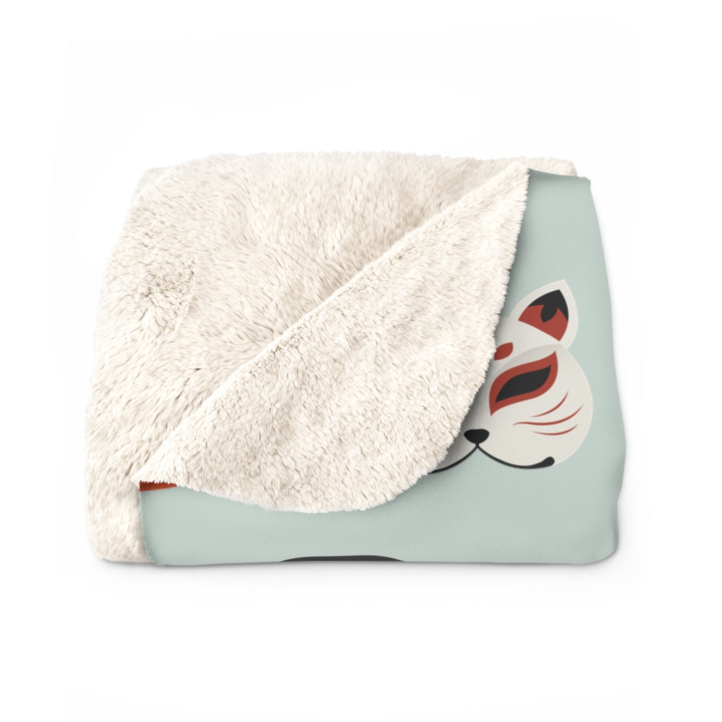 Japanese Trinkets Sherpa Fleece Blanket - Sage