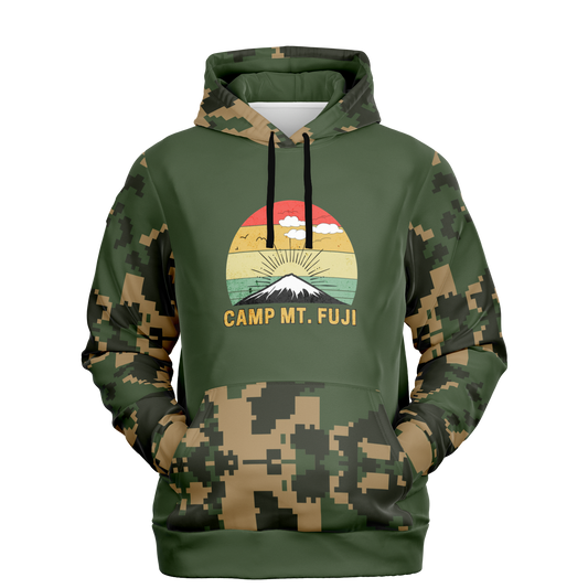 Camp Mt. Fuji Vintage Texture Hoodie - Camo Green