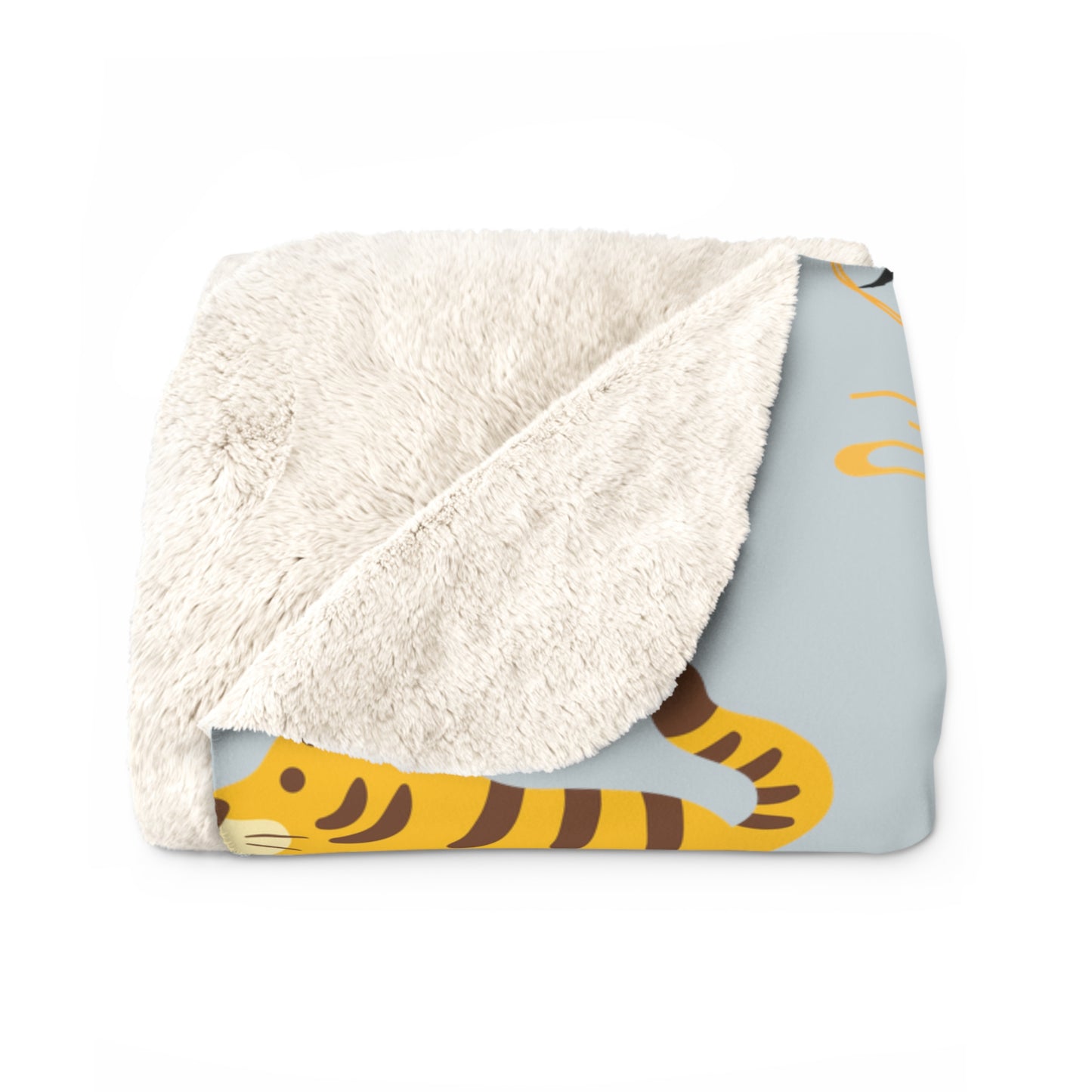 Year of the Tiger Sherpa Fleece Blanket - Baby Blue