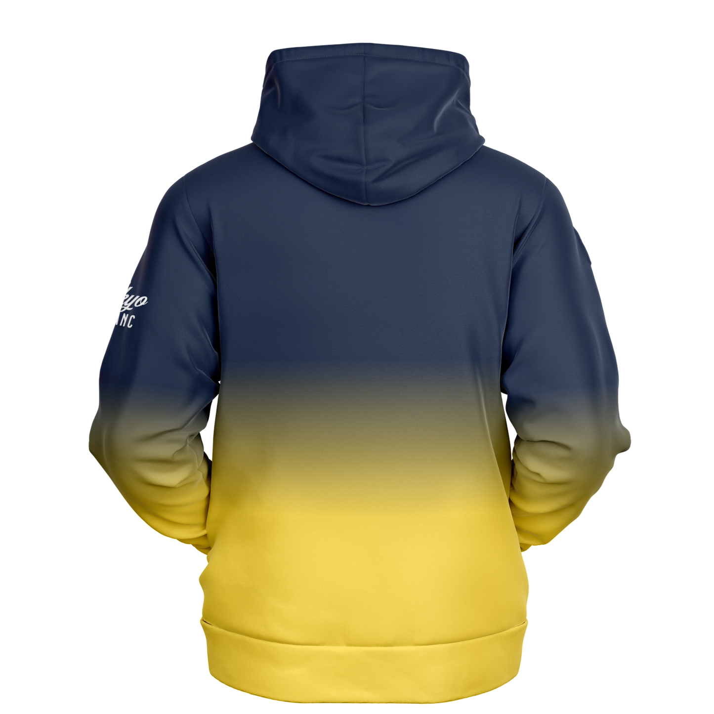 Tokyo Stacked Quad Print Hoodie - Navy + Yellow